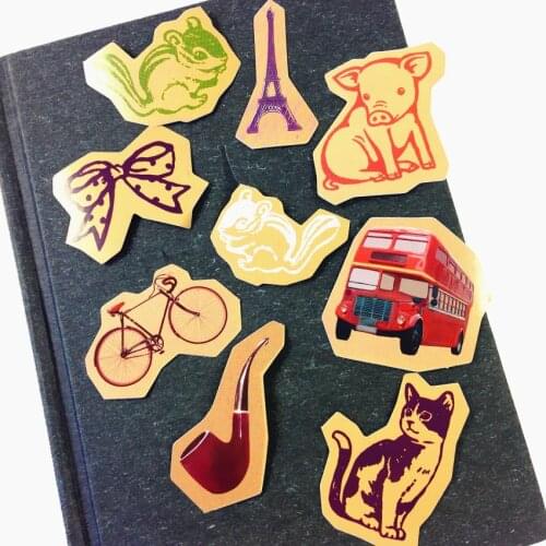 45pcs Creative Cute Animal Series Bear Bunny mini Paper Stickers Scrapbooking Diy Diary Album Stick Label