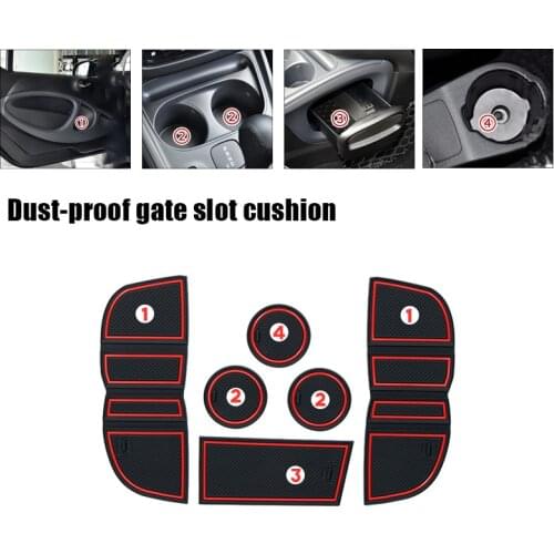 6pcs Car Door Anti Slip Water cup holder Groove Mat silicone pad For Mercedes new Smart 453 Fortwo Forfour interior Accessories
