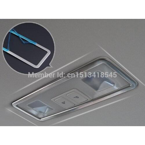 Stainless Steel Car rear reading lamp/roof light decoration frame sticker Fit For Volkswagen VW Golf 7 MK7