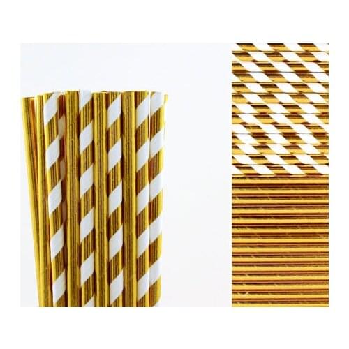Free DHL/FEDEX/UPS 1000pcs Paper Straws, Gold Foil Paper Straws, Drinking Paper Straws Silver Foil Straw Party Deco