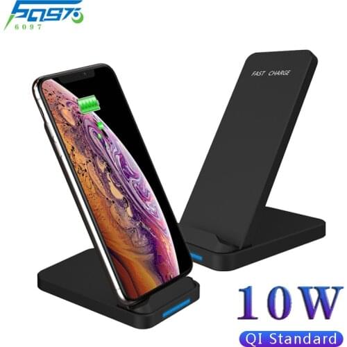 Qi Wireless Charger Stand Charging Station for iphone 12 11 pro x xr xs max 8 7 Samsung Fast Charging Dock Smartphone Chargers