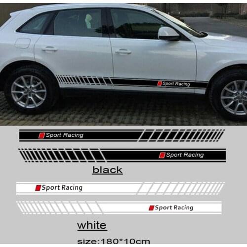 2pcs/lot car side body sticker for Audi Sline quatrro A1 A4 A5 A3 A6 A8 A7 Q3 Q5 Q7 TT S3 S4 S5 S6 S7 S8 RS