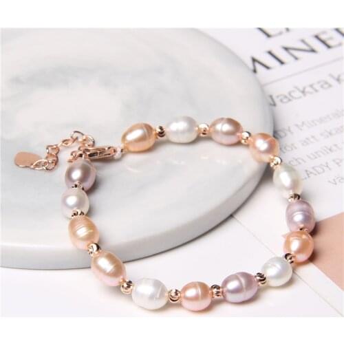 New Real Natural Freshwater Pearl Fashion Bracelet Ladies Elegant Bracelet Jewelry Girlfriend Birthday Wedding Gift Wholesale