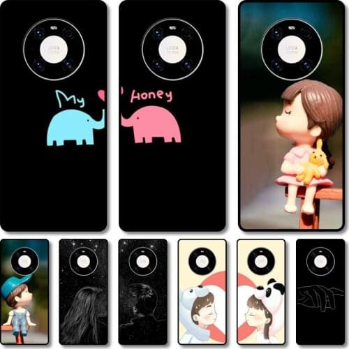 Lovely couple Phone Case For Huawei mate 40 30 10 20 40 8 9 Lite Z Pro RS black cell shell