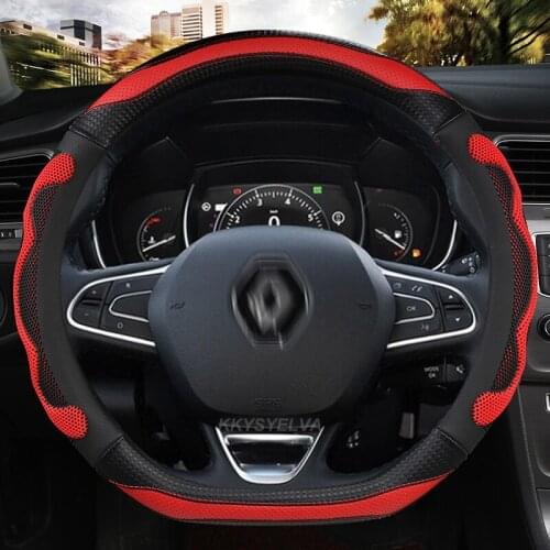 For Renault Scenic 1 2 3 4 Grand Scenic Megane Car Steering Wheel Cover 37-38CM Non-slip Microfiber Leather Auto Accessories