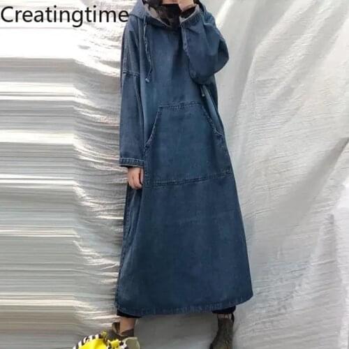 CREATINGTIME Fashion Denim Dresses