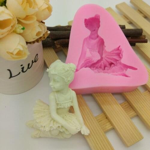Food Grade Liquid Silicone Mold Little Girl Shape Fondant Cake Mold Baking Tool Cake Decoration Accessories Soap Making Supplies