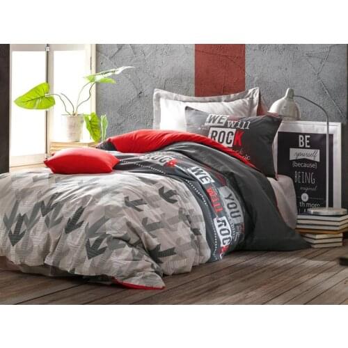 Cottonbox Young Rock Single Double Quilt Cover Set Red