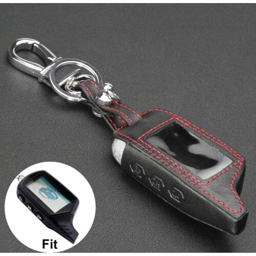 Jingyuqin New B9 Leather Key Case for Starline B9/B91/B6/B61/A91/A61/V7 C9 KGB FX-5 Jaguar ez-one LCD Way Car Remote 2 Way Alarm