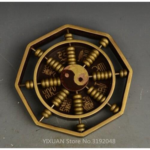 China hogar decorado antiguo bronce cobre geomantico gossip abacus estatua regalos colección artesanías de metal