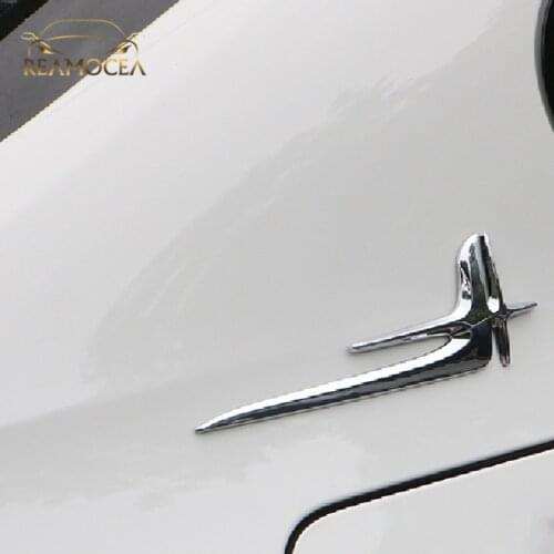 Reamocea 2x Refit Creative Decoration 3D Metal Sticker Car Rear Bumper Trunk Emblem Fit For Mercedes Benz E C Class C200L W205