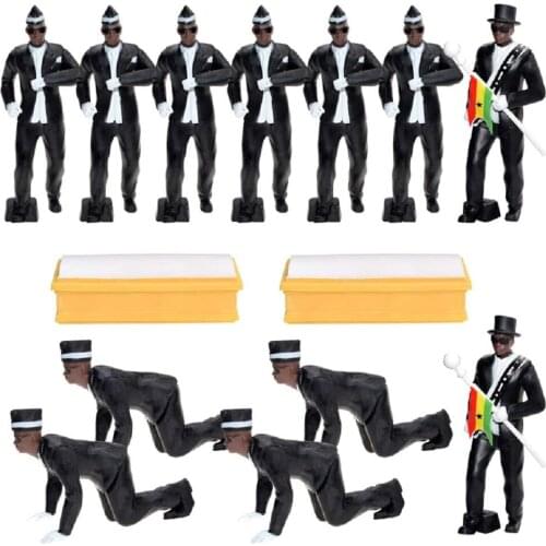 Black Man Carrying Coffin Doll Standing Crawling Figurine Funny Toys Model Black Carrying Coffin Doll Garage Kit Graceful