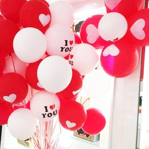 10pcs I Love You Latex Balloons Will You Merry Me Love Heart Valentine Balloon Wedding Valentine Day Decor, Party Supplies