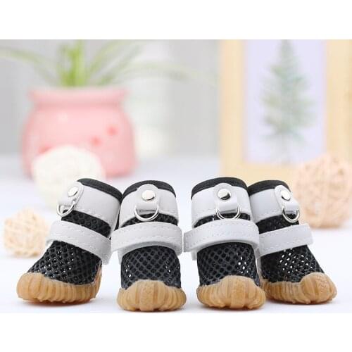 Summer Dog Rain Shoes Cats For Small Dogs Sandal Anti-Slip Chihuahua York Teddy Breathable Mesh Pet Boots Sock Chiens Soft-soled