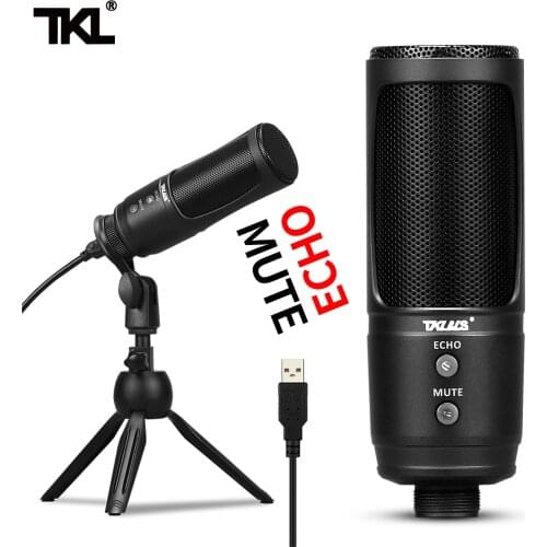 TKL USB Microphone Podcast Computer Condenser Microphone With ECHO MUTE Recording Mic Kit For Laptop Singing Easy Operation
