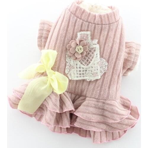 Cute Dog Clothes Winter Pet Dress Warm Puppy Coat Outfit Garment Yorkshire Maltese Pomeranian Bichon Poodle Schnauzer Clothing