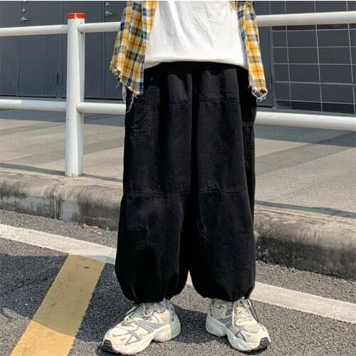 Fashion Mens Loose Casual Pants Safari Style Full Length Long Trousers H12