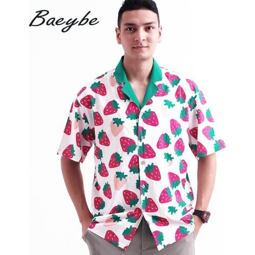 Mens Summer Oversize Casual Hawaii Shirt Fashion Print Shirts Unisex Couple Short Sleeve Beachwear Turn Down Collar Top Clothes
