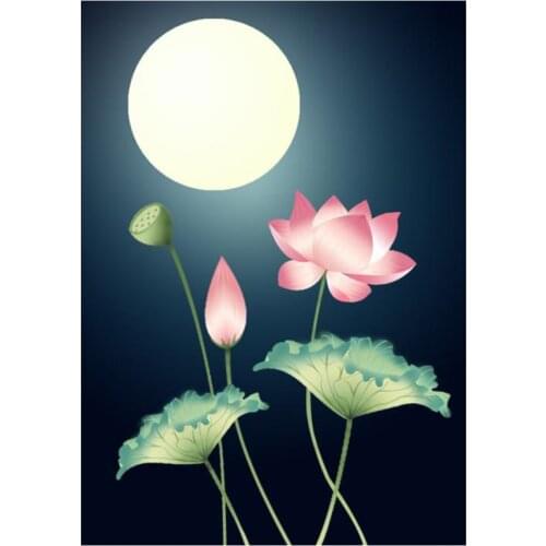 New Arrivals 5D DIY Full Round/Square Diamond Painting Lotus Cross Stitch 3D Embroidery Rhinestone Mosaic Home Decor Art Y1620