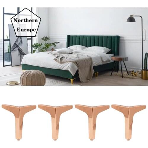 4Pcs/set Rose Black Gold Coffee Table Legs for Metal Furniture Sofa Bed Chair Leg Iron Desk Cabinet To The Dresser Foot Bathroom