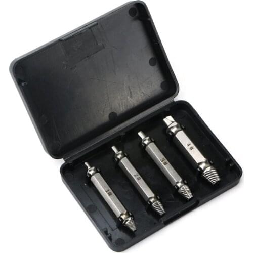 Carpentry Double Side Damaged Screw Extractor Easy Out Set Remove Broken Bolt Stud Tools Durable Hardened Steel Construction