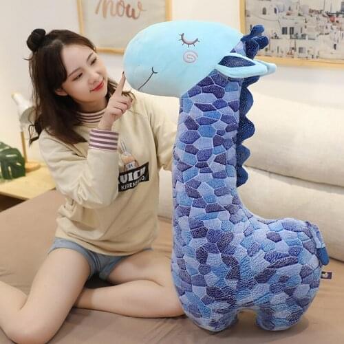 Nice 1pc 65CM/90CM/110CM Cute Huggable Cartoon Blue Color Giraffe Soft Animal Pillow Plush Toys Stuffed Deer Pillow Animal Toy