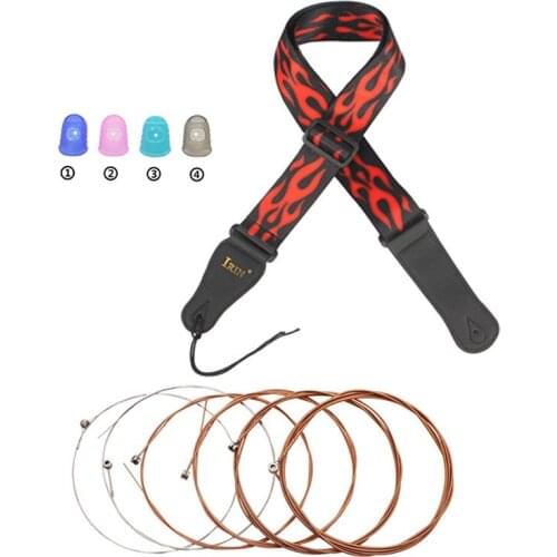 Guitar Strap Jacquard Ribbon with Finger Protector Guitar String for Acoustic Electric Classical Bass Ukulele Guitarlele Belt