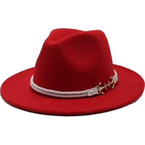 Seioum Vintage Braid Belt Hat Fedora Hats For Women Mens Hat Woolen Felt Fedora Chapeau Homme Feutre Fascinator Sombrero