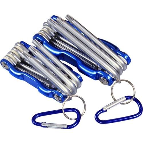 Folding Hex Wrench Metal Metric Allen Wrench Set Hexagonal Torx Allen Key Hex Screwdriver Wrenches Hand Tool Llave Hexagon