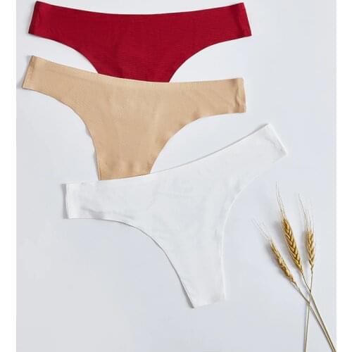 3 Pieces Thong Woman Seamless Lingerie Underwear Panty Thongs Female Sexy T-back Soft G-string Underwear For Woman New BANNIROU