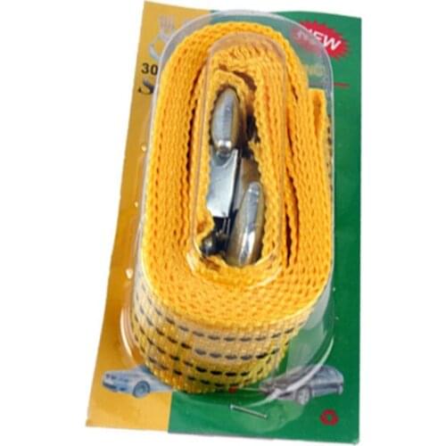 3 Tons 4M Tow Cable Car Towing Cable Snatch Strap Pull Rope Heavy Duty Road Truck Pulling Rope with Wrought Iron Hooks