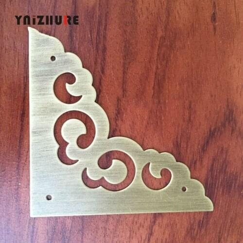 4PCS 80MM Antique Chinese Pure Copper Corner Cabinet Door Bin Jewelry Box Wrap angle All Copper Corner Decoration 2 color