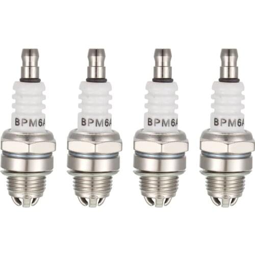 Uxcell BPM6A Spark Plug for Generator Tractor Go Kart Minibike, 4pcs