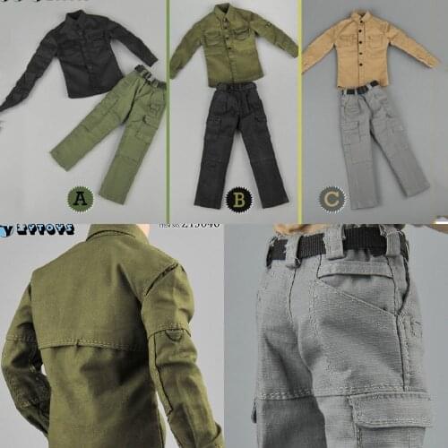 In Stock ZY5040 1/6 Scale Male Man PMC Shirt Combat Pants Clothes Figure Accessory Model for 12 inches Action Figure Body