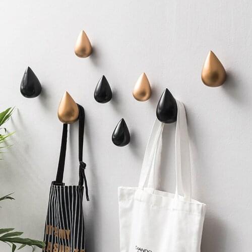 Nordic Golden Drop Hook Hangers Storage Organizers wall hook bathroom Coat Hooks Light Luxury Key Holder Cute Room Decor