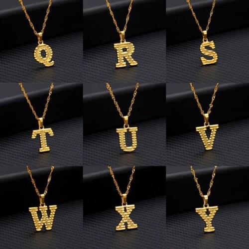 Women Pendant Necklace New Product A To Z English Capital Letters Pendant Necklace gold-plated Necklace Jewelry For Female Gift