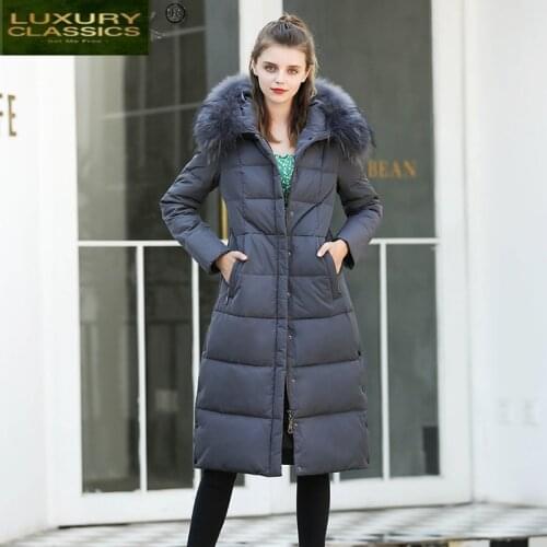 Winter Womens Down Jacket Thicken Woman Parkas Real Raccoon Fur Collar Coats and Jackets Women Clothes Female 2021 New 2