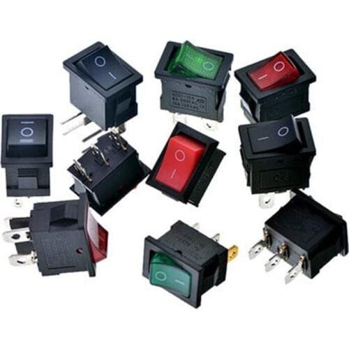 10pcs Rocker Switch KCD1-101 ON-OFF / ON-OFF-ON / 2Pins / 3Pins / 4Pins / 6Pins Toy Switch / Power Switch 6A 250V / 10A 125V AC