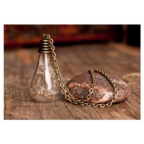 30pcs Wish necklace, dandelion necklace, glass vial necklace ( finished necklace)