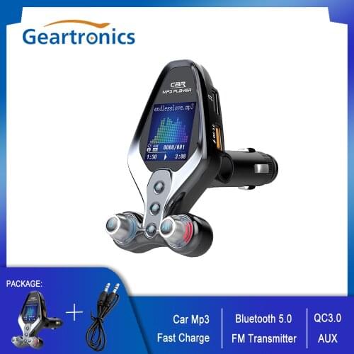 New Car Mp3 Player Bluetooth 5.0 Hands-Free QC3.0 Fast Charging FM Transmitter AUX Input And Output TF/U Card Multimedia Player