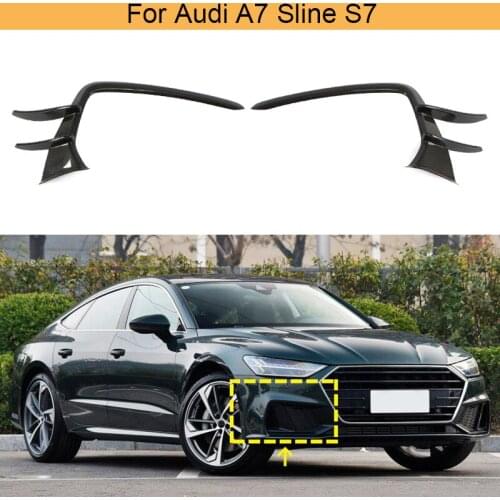 Car Front Bumper Splitters Fins Canards For Audi A7 Sline S7 2019 2020 Carbon Fiber Front Bumper Splitters Blades