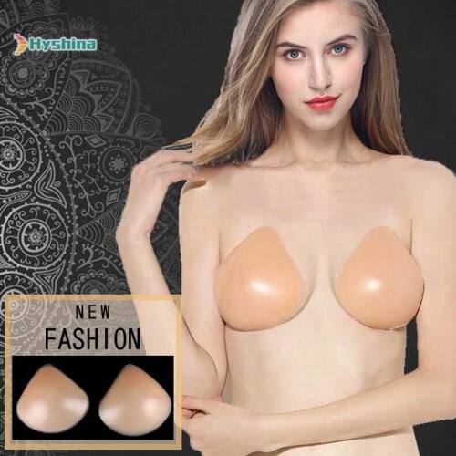 Glossy one piece sexy back silicone invisible bra wedding dress Strapless underwear breast patch