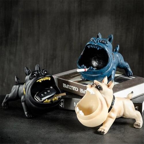 Large Capacity Creative Ceramic Animal Ashtray Retro Desktop Cartoon Dog Indoor Office Home Decor Ornaments Gift For Boyfriend