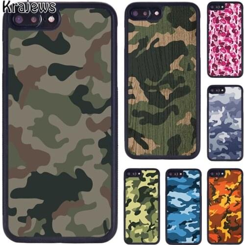 Krajews Army Camo Camouflage Pattern phone Case For iPhone 5 6S 7 8 Plus 11 12 Pro X XR XS Max Samsung Galaxy S7 S8 S9 S10 plus