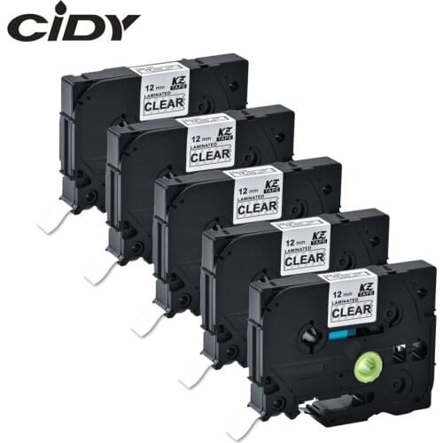 CIDY Compatible p touch laminated tze 131 tz131 tze131 tape 12mm Black on Clear Tape tze-131 tz-131 for brother printers