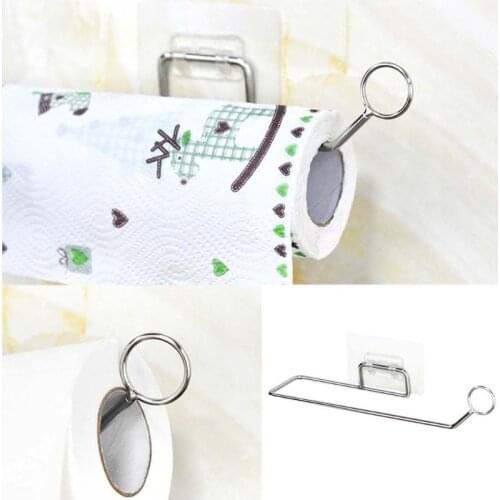 Stainless Steel Tissue Holder Kitchen Towel Rack Self Bathroom Toilet Roll Paper
