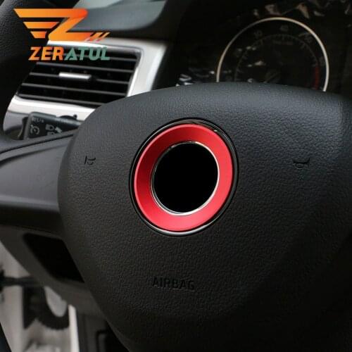 For VW POLO Golf 6 7 Tiguan Jetta Passat B7 CC for Skoda Octavia A7 A5 Fabia Superb Rapid Car Steering Wheel Centre Circle Trim