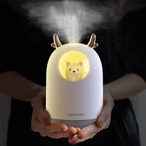 Home USB Humidifier 300ml Cute Pet Ultrasonic Cool Mist Aroma Air Oil Diffuser Romantic LED Lamp Humidificador