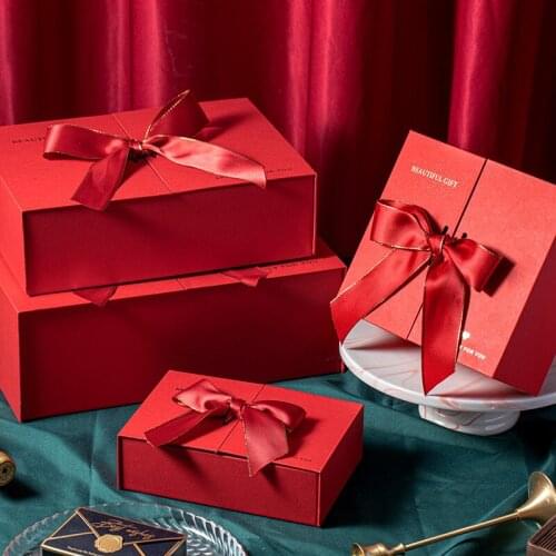 Double Door Red Big Gift Packaging Box Present Wrapping Case for Birthday Valentiness Day Anniversary Things Package 1PC