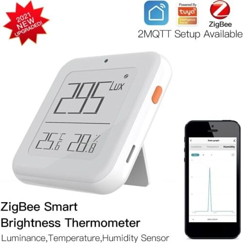 Tuya Zigbee LCD Electronic Digital Smart Brightness Temperature Humidity Meter Thermometer Hygrometer Indoor Outdoor Smart Home
